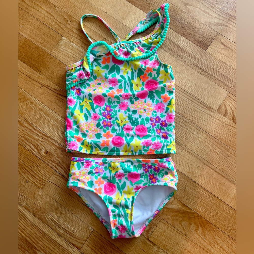 Cat & Jack Girls Floral One-Shoulder Tankini
